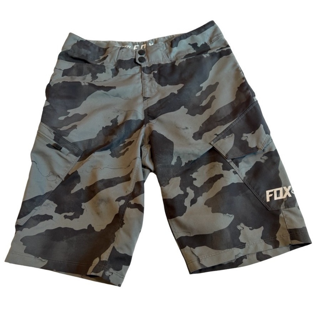 Fox Racing Ranger Mens 30 Gray Camo Mountain Bike MTB Cargo Shorts